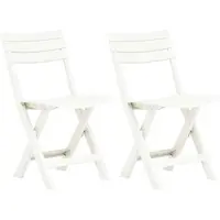 vidaXL foldbare havestole 2 stk. plastik hvid