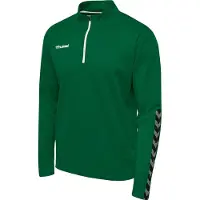 Hummel Træningstrøje Authentic 1/2 Zip - Grøn/Hvid, størrelse 3XL