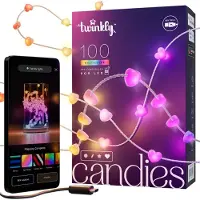 Ledworks Twinkly Candies - Kædelys - LED x 100 - 16 millioner farver - hjerter - gennemsigtig