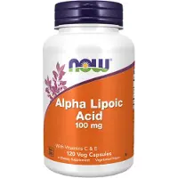 Now Supplerer Alpha Lipoic Acid 100 mg med vitamin C & E Free Radical Scavenger* 120 Veg Kapsler