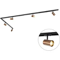 QAZQA Moderne 1-faset skinnesystem med 5 mørke bronze spots - Jeana