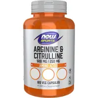 Now , Sport, Arginin & Citrullin, 120 Veg Kapsler