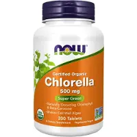 Now , Certificeret Økologisk Chlorella, 500 mg, 200 Tabletter