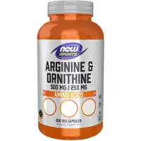 Now , Sports, Arginin & Ornithine, 250 Veg Capsules