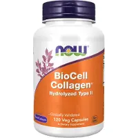 Now , BioCell Kollagen, Hydrolyseret Type II, 120 Veg Kapsler