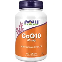 Now Supplements CoQ10 60 mg med Omega 3 fiskeolie Kardiovaskul?r sundhed* 120 Softgels