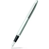 Sheaffer VFM Strobe Silver Fountain Pen med kromtrim og fin spids