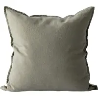 Tell Me More Washed linen pudebetræk 50x50 cm Olive