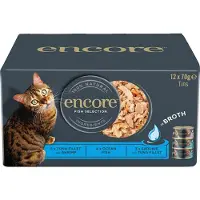Encore Økonomipakke: 24 x 70 g Mix i bouillon dåse - Mix Fisk: 3 varianter