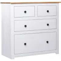 vidaXL skænk Panama-serien 80x40x83 cm massivt fyrretræ hvid