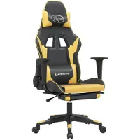 vidaXL Gamingstol M. Massagefunktion Og Fodstøtte Kunstlæder - Sort of guld / Med fodskammel