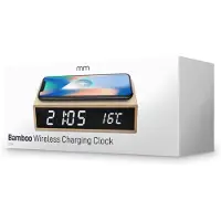 Mikamax Bamboo Wireless Charger Clock