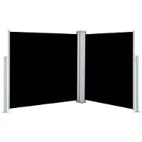 vidaXL Sammenrullelig Sidemarkise - Sort / 120 x 600 cm
