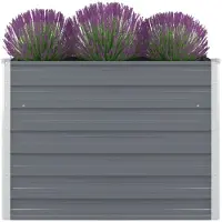 vidaXL hævet havekasse 100 x 100 x 77 galvaniseret stål gråt