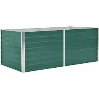 vidaXL hævet blomsterbed 160 x 80 x 45 cm galvaniseret stål grøn