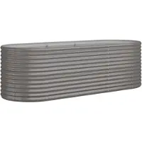 vidaXL plantekasse 224x80x68 cm galvaniseret stål grå