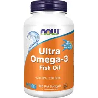Now , Ultra Omega-3 Fiskolie, 180 Fisk Softgels