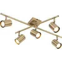 QAZQA Moderne loftslampe bronze 5-lys justerbar rektangulær - Jeana