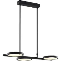 QAZQA Moderne pendellampe sort inkl. LED 3-trins dæmpbar 3-lys - Vivé