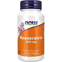 Now , Resveratrol, 200 mg, 60 Vegansk Capsuler