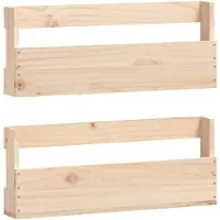 vidaXL væghængte skohylder 2 stk. 59x9x23 cm massivt fyrretræ