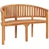 vidaXL Bananbænk Massivt Teaktræ - 120 cm