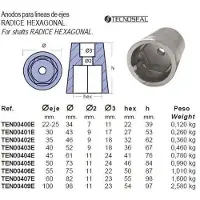 Tecnoseal Rodaksel Sekskantet Anode