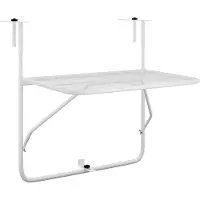 vidaXL altanbord 60x40 cm stål hvid