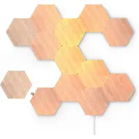 Nanoleaf Elements Starter Kit - Trådløs belysningsindstillingspanel - LED x 13 - total: 24.83 W - varmt til køligt hvidt lys - hexagon - træ