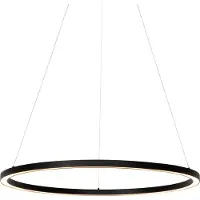 QAZQA Pendellampe sort 80 cm inkl. LED 3-trins dæmpbar - Girello