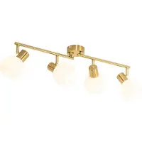 QAZQA Loftspot guld med opalglas 4-lys justerbar - Anouk