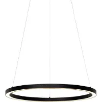 QAZQA Pendellampe sort 60 cm inkl. LED 3-trins dæmpbar - Girello