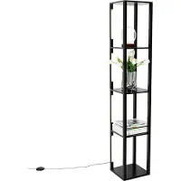 QAZQA Design gulvlampe sort inkl. LED 3-trins dæmpbar - Tianna