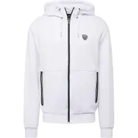 Emporio Armani EA7til mænd. 8NPM20_PJ4EZ Hvid sweatshirt med lynlås (L), Casual, Polyester, Lange ærmer