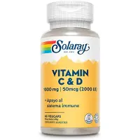 Solaray Vitamin C 1000mgr + D 2000ui 60 Enheder