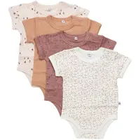 Pippi Baby Bodyer k/æ - 4-pak - Burlwood - - 68 - Body K/Æ