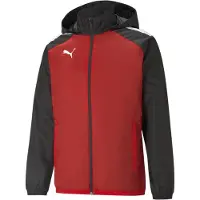 Puma Jakke teamLIGA All Weather - Sort/Rød/Hvid, størrelse Large