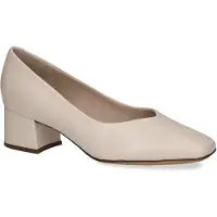 Caprice Pumps, beige, made of Leather with Trapeze heel, Size 36