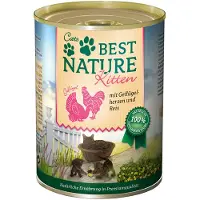 Best Nature Kitten 6 x 400 g - Fjerkræhjerter og ris