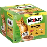Kitekat 24 x 85 g portionsposer - Markedsmix i gelé (Okse, Kylling, Lam & Laks)