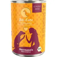 Herrmann's Økonomipakke: 24 x 400 g Øko-Menu Classic - Øko-and med øko-søde kartoffel