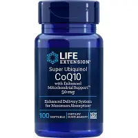 Life Extension , Super Ubiquinol CoQ10 med Forbedret Mitokondrielt Støtte, 50 mg, 100 Softgels
