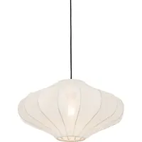 QAZQA Design Pendellampe Hvid Silke 50 cm - Plu