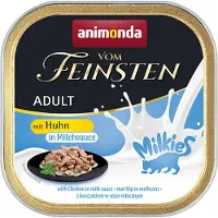 Animonda Vom Feinsten Kat | Vom Feinsten Adult Milkies | Vådfoder til katte i cremet sauce - 100g bakke - Kylling i mælkesauce 100g