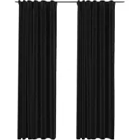 vidaXL mørklægningsgardiner kroge 2 stk. hør-look 140x225 cm antracit