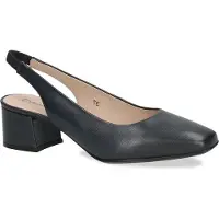 Caprice sling pumps, blue, made of Leather with Trapeze heel, Size 38