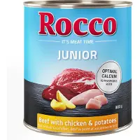 Rocco Økonomipakke Junior 24 x 800 g - Okse med Kylling & Kartoffel