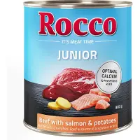 Rocco Økonomipakke Junior 24 x 800 g - Okse med Laks & Kartoffel