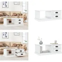 vidaXL sofabord, hvidt, 90x50x35, træbaseret materiale