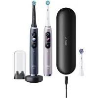 Braun Oral-B iO9 Duo Pack elektrisk tandbørste sort/rosaguld / eltandbørste med AI / 3D-sporing / 7 børstetilstande